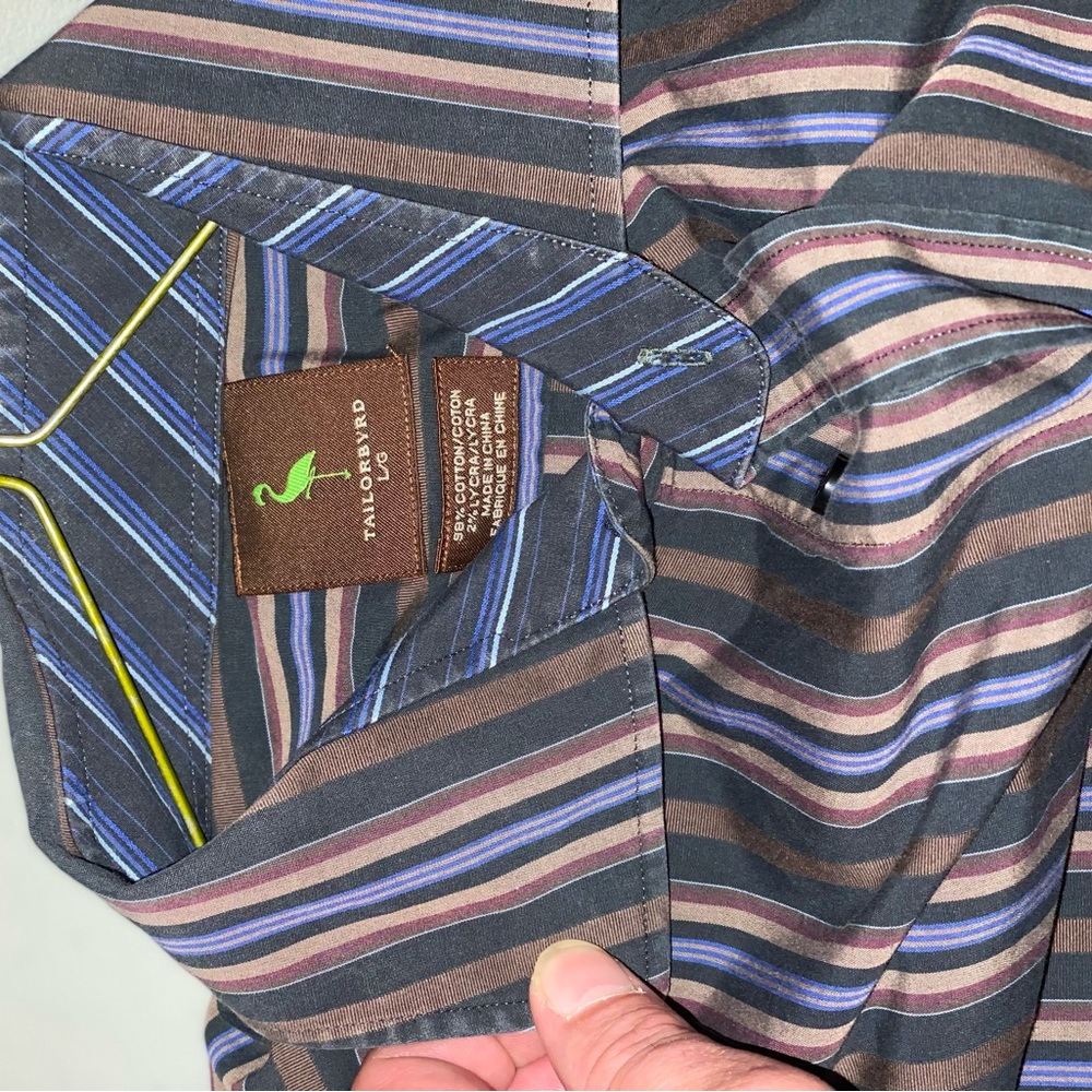Men’s tailorbyrd button down dress shirt size large